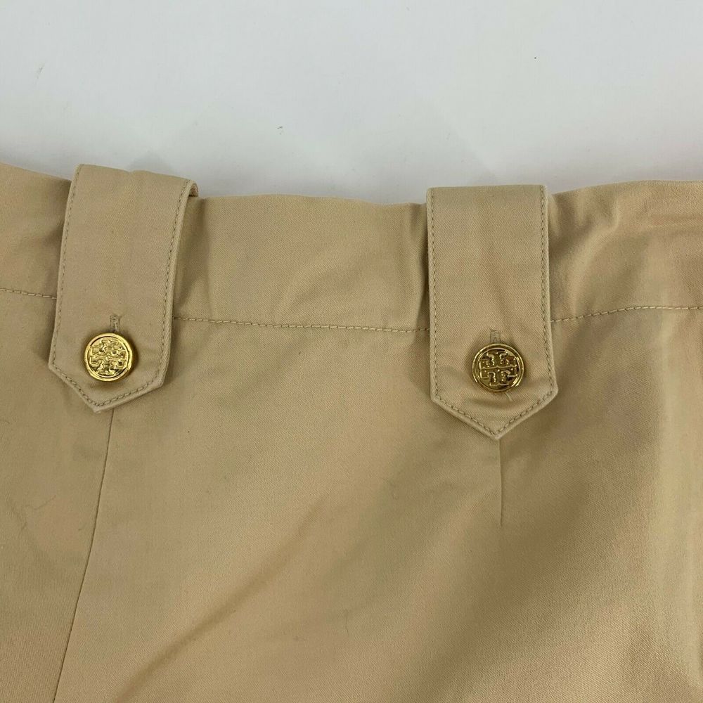 Tory Burch Beige Cotton Shorts with Gold Buttons - Picture 6 of 10